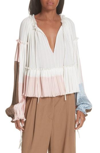 Women's 3.1 Phillip Lim Pleated Peplum Top - White
