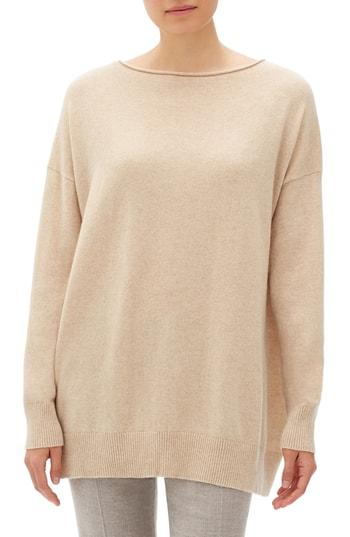 Women's Lafayette 148 New York Relaxed Cashmere Sweater, Size - Black