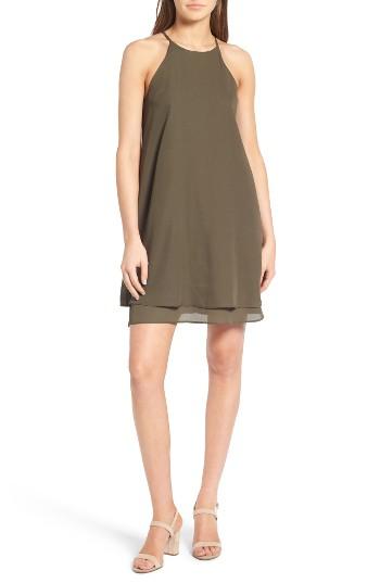 Women's Soprano High Neck Shift Dress - Green