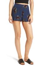 Women's Lira Clothing Theia Floral Ruffle Hem Shorts - Blue