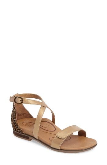 Women's Aetrex Brenda Embellished Cross Strap Sandal Eu - Grey