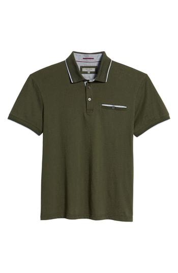 Men's Ted Baker London Derry Modern Slim Fit Polo (xxl) - Green
