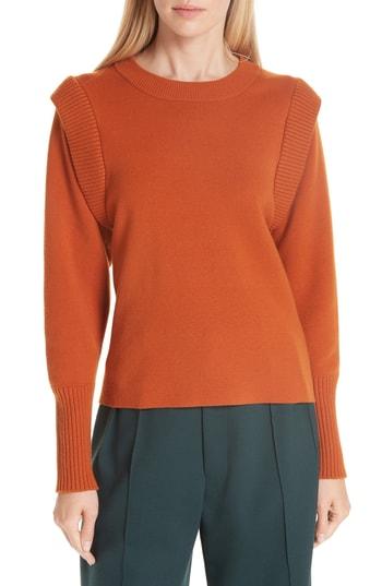 Women's Sea Rib Trim Milano Knit Sweater - Orange