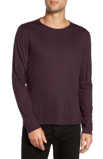 Men's John Varvatos Stripe Long Sleeve T-shirt - Red