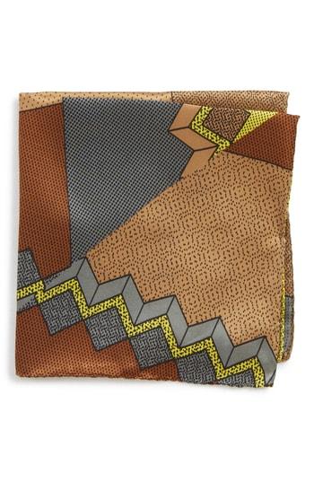 Men's Memphis Milano Pochette Silk Pocket Square, Size - Yellow