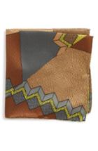 Men's Memphis Milano Pochette Silk Pocket Square, Size - Yellow
