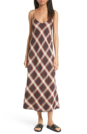 Women's Vince Plaid Midi Slipdress