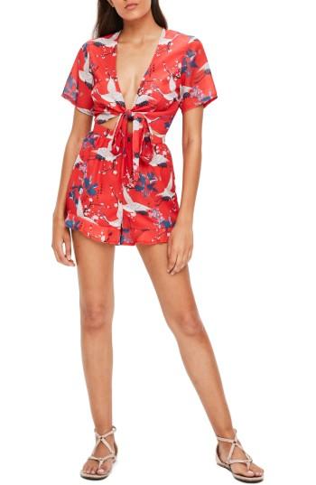 Women's Missguided Crop Wrap Top Us / 6 Uk - Red