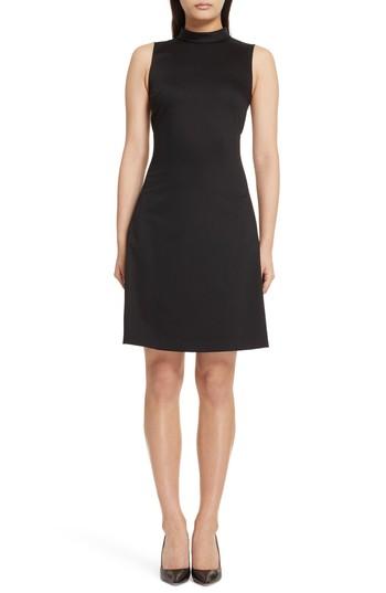 Women's Theory A-line Stretch Cotton Dress - Black