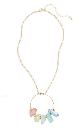 Women's Hespera Jewelry Crystal Hoop Pendant Necklace