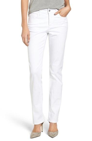 Women's Nydj Marilyn Stretch Straight Leg Jeans - White