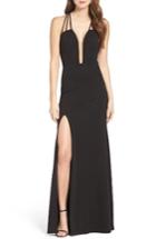Women's La Femme Plunge Neck Gown