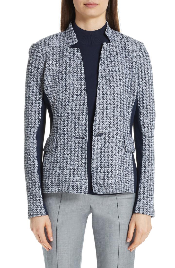 Women's St. John Collection Contrast Geometric Knit Jacket