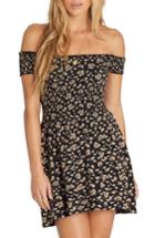 Women's Billabong Off Beach Off The Shoulder Babydoll Dress - Black
