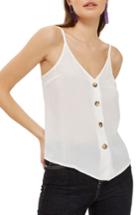 Women's Topshop Button Front Camisole Us (fits Like 0) - Ivory