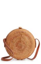 Nordstrom Straw Canteen Crossbody Bag - Brown