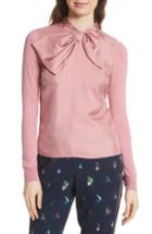 Women's Ted Baker London Bow Woven Front Sweater - Pink