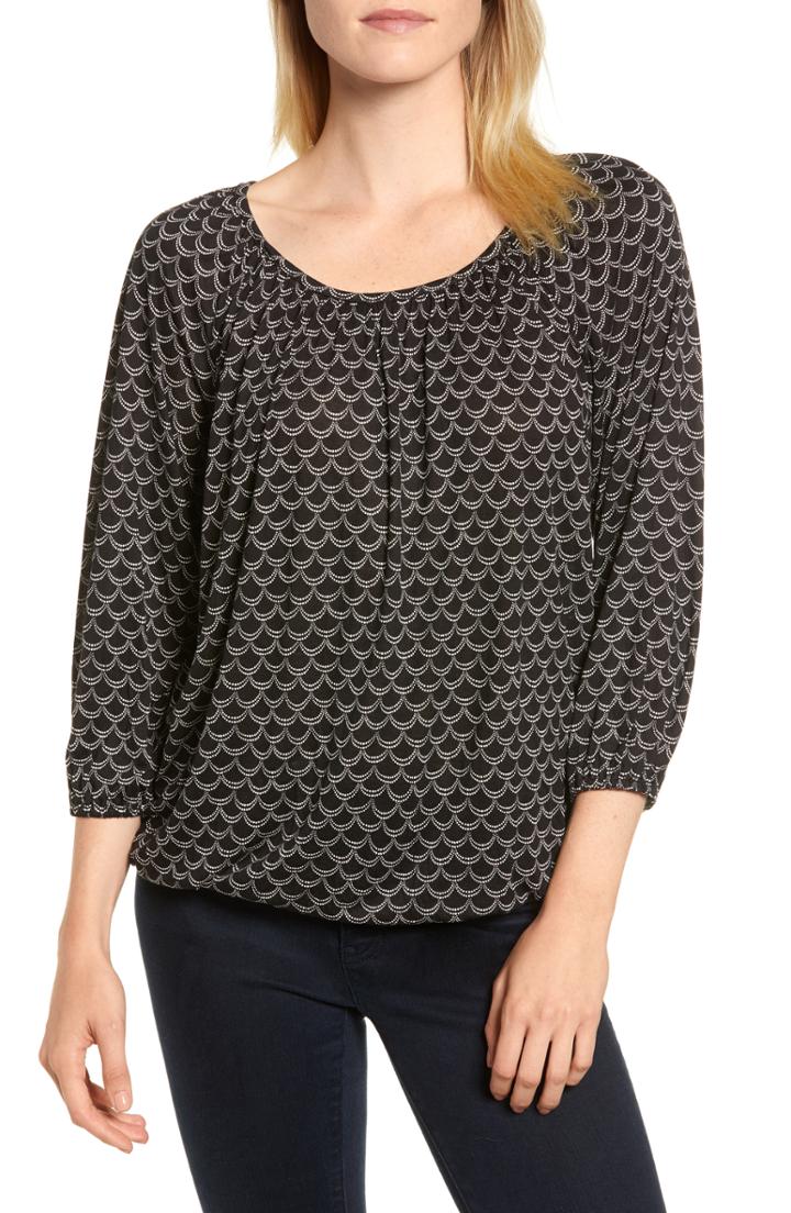 Women's Michael Michael Kors Pearly Deco Peasant Top - Black