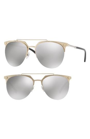 Women's Versace 57mm Mirrored Semi-rimless Sunglasses -