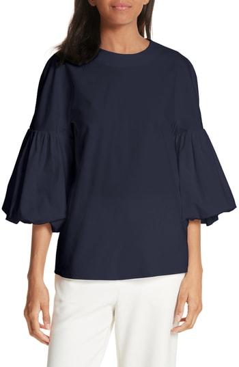 Women's Tibi Watts Balloon Sleeve Oxford Top - Blue