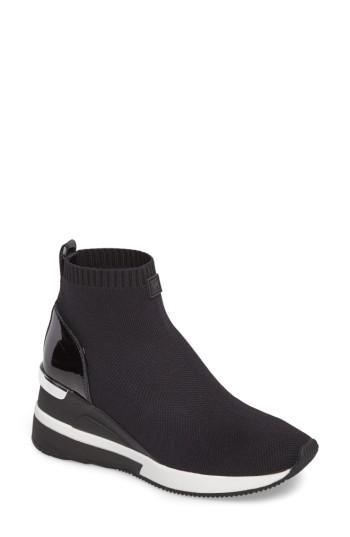 Women's Michael Michael Kors Skyler Knit Bootie .5 M - Black