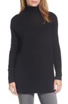 Women's Halogen Sheer Yoke Cashmere Sweater - Black