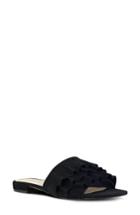Women's Nine West Ivarene Ruffle Slide Sandal .5 M - Black