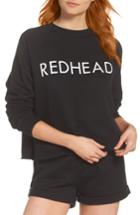 Women's Brunette The Label Redhead Raw Hem Sweatshirt /small - Black