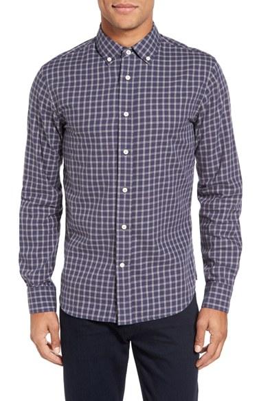 Men's Slate & Stone Trim Fit Plaid Flannel Sport Shirt - Blue