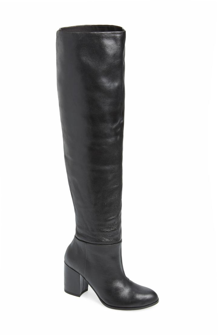 Women's Kelsi Dagger Brooklyn Walker Over The Knee Scrunch Boot .5 M - Black
