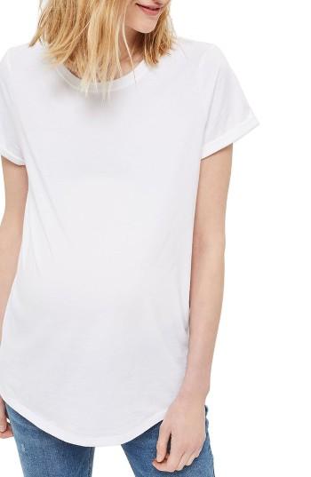 Women's Topshop Set Of 2 Maternity Boyfriend Tees Us (fits Like 0-2) - White