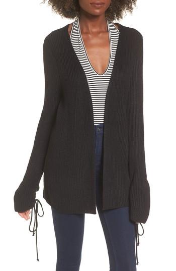 Women's Cotton Emporium Tie Sleeve Cardigan - Black