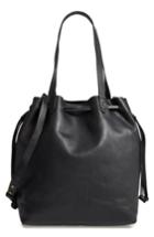 Madewell Medium Transport Leather Bucket Bag - Black