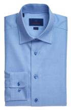 Men's David Donahue Slim Fit Solid Dress Shirt .5 32/33 - Blue