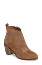 Women's Lucky Brand Pexton Embroidered Bootie M - Brown