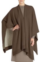 Women's Lafayette 148 New York Cashmere Bicolor Cape, Size - Brown