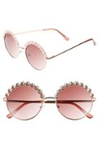 Women's Glance Eyewear 52mm Flower Trim Round Sunglasses -