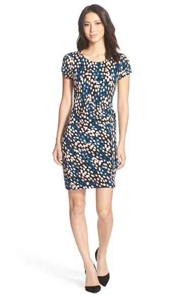 Women's Leota Side Tie Jersey Sheath Dress - Black