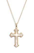 Women's Argento Vivo Mother-of-pearl Cross Pendant Necklace