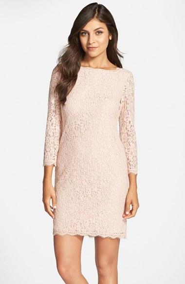 Women's Adrianna Papell Lace Overlay Sheath Dress - Pink