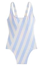 Women's J.crew 1989 Stripe Scoop Back One-piece Swimsuit - Blue