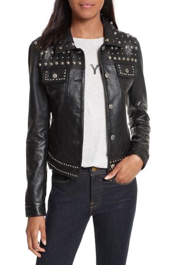 Women's Rebecca Minkoff Annatto Leather Jacket, Size - Black