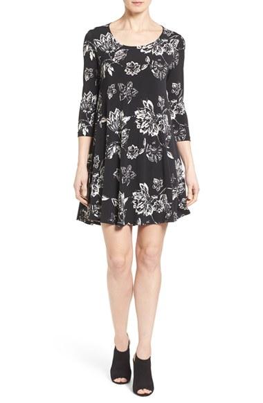 Women's Karen Kane 'maggie' Floral Print Trapeze Dress