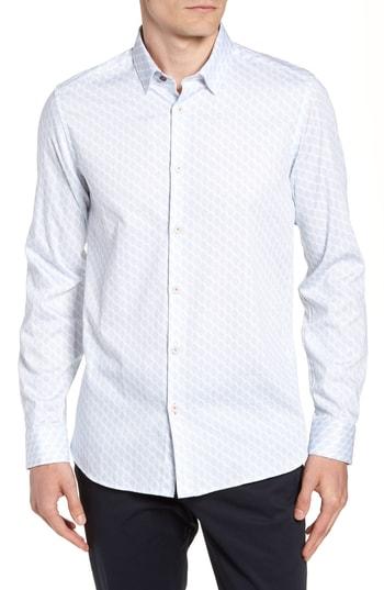 Men's Ted Baker London Slim Fit Sport Shirt (l) - Blue