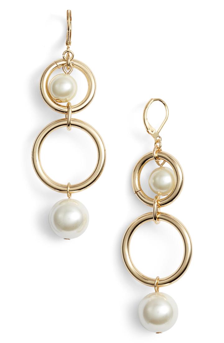 Women's Shashi Madonna Faux Pearl Drop Earrings