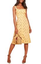 Women's Reformation Persimmon Floral Midi A-line Dress - Yellow