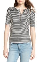 Women's Current/elliott The Leighton Stripe Tee - Black