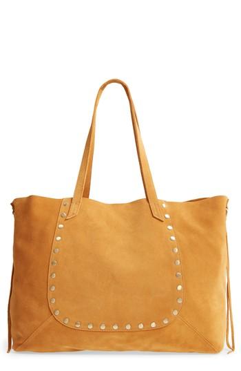 Hobo Journey Studded Suede Tote - Yellow