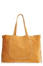 Hobo Journey Studded Suede Tote - Yellow