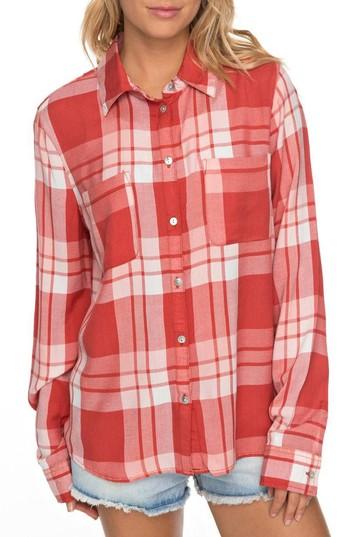 Women's Roxy Setai Miami Plaid Shirt - Red